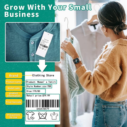 Phomemo 3 Rolls M110/M220/M110/M108/M250/M120/M150/M260/M221/M200 Thermal Label Paper 1.57'' x 2.36'' (40x60mm), Square Self-Adhesive Barcode&Address Label,130 Pcs/Roll, Black on White