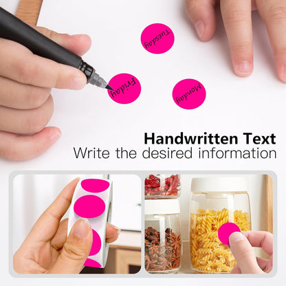 Fluorescent Pink 1 Inch Round Color Coding Labels with 4000 Dots, 4 Rolls - Bright Color Dot Stickers for File Folders, Inventory System - Highly Visible