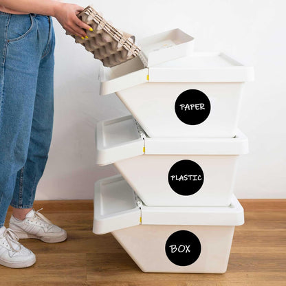 PARLAIM 3”Color Coding Labels Stickers,4Rolls/2000per Dispenser Box Round Adhesive Circle Dot Stickers for Inventory Office Home (Black)