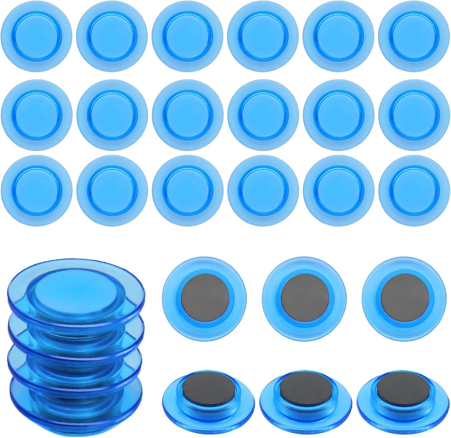 ZDZBLX Fridge Magnets, 28 Pack Magnet Strong Magnets Refrigerator Magnets Small Magnets for Whiteboard, Heavy Duty Magnets Mini Magnets Cute Round Magnets for Fridge, Locker, Classroom, Office (Blue)