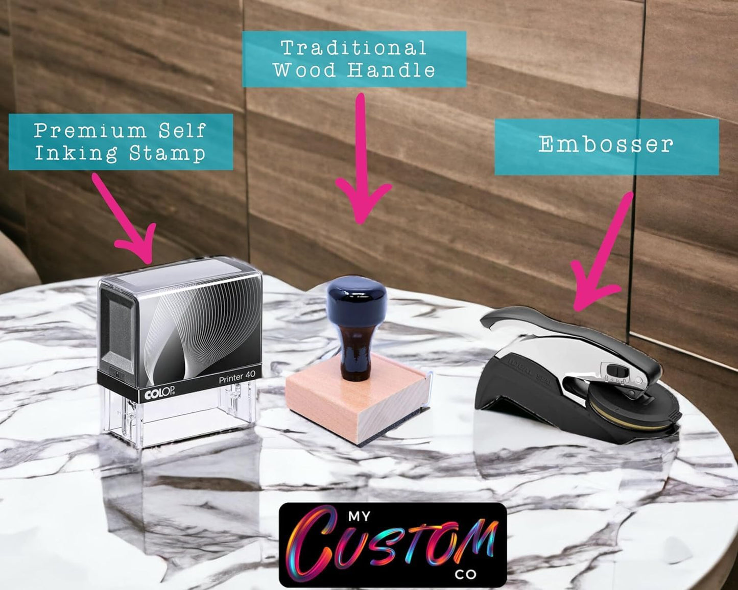 Custom Self-Inking Address Stamp with Name, Personalized Couples Address Stamps, Custom Rubber Address Stamp, Modern Address Stamp Wooden Handle Rubber Stamp (Self Inking)