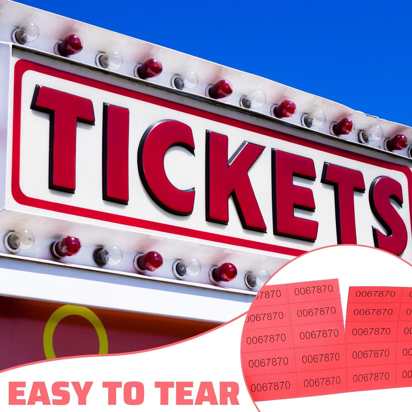 Kosiz 2000 Sheets Raffle Ticket 25 Bid Chinese Auction Tickets Tricky Tray Basket Raffle Sheets for Back to School Class Rewards Carnival Door Prizes Events(Red)