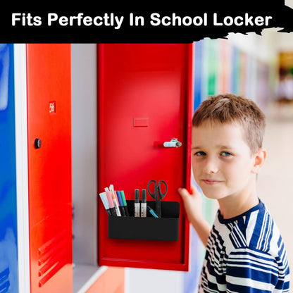 Magnetic Pen Holder,3 Compartments Magnetic Dry Erase Marker Holder,Extra Strong Magnet Storage Marker Pen Pencil Organizer for Refrigerator,Whiteboard,Locker Accessories(Long Style)