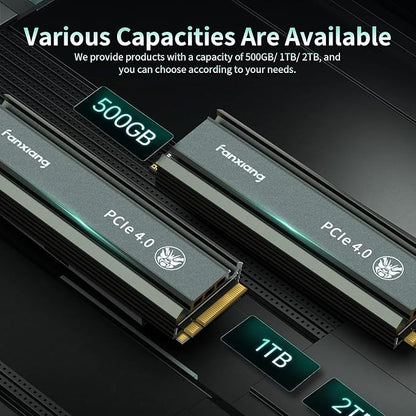fanxiang S660 PCIe 4.0 4TB NVMe M.2 SSD for PS5 with Heatsink, Up to 5000MB/s, Internal Gaming SSD NAND SLC Cache Suitable for PS5 Enthusiasts, Technology Enthusiasts, IT Professionals