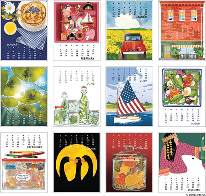 Linnea Design 2025 Poster Calendar 11 x 14" Artwork by Johanna Riley