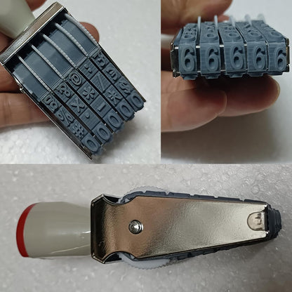 zeng Adjustable Number Stamp, with Number 0-9 and Symbols, Manual Rolling Office Business Stamp, Supermarket & School Supplies, Multicolor (Large 5 Digit)