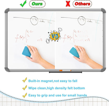 TaoBary 96 Pack Mini Dry Erase Erasers Bulk Magnetic Whiteboard Dry Erasers Classroom Supplies Whiteboard Chalkboard Cleaner for Teacher School Office, 1.97 x 1.97 Inch(Iight Blue)