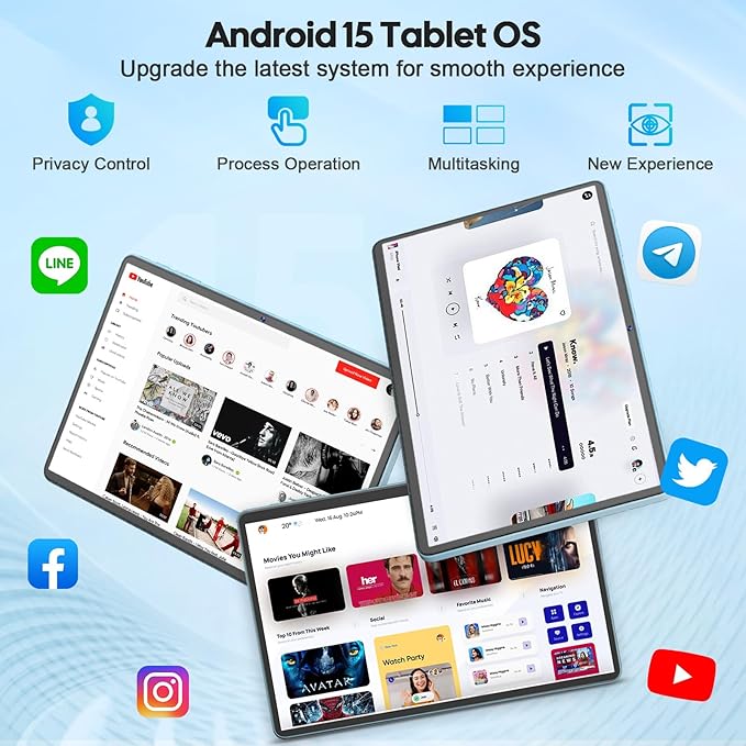 2026 11 inch Tablet, Android 15 Tablet with Keyboard, 24GB RAM+128GB ROM(2TB Expand), 8000mAh, Gemini AI, 2.4G/5G WiFi, BT5.0, GMS, Octa-core, 2 in 1 Tablets with Case, Mouse, Stylus(Silver Case)