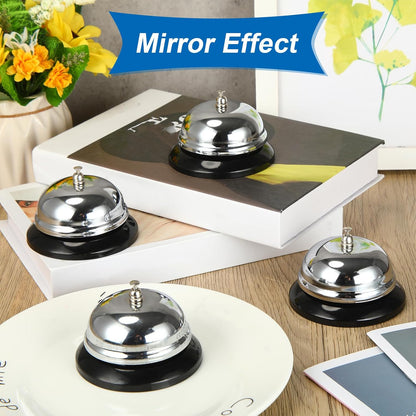 Yexiya 3 Pack Call Bell 3.35 Inch Diameter with Metal Anti-Rust Construction Service Bell for Hotels, Schools, Restaurants, Reception Areas, Hospitals, Warehouses