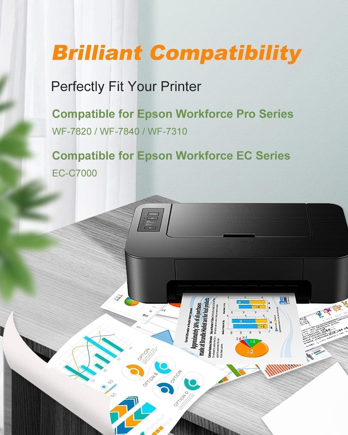 812XL Ink Cartridge Epson Remanufactured Replacement for Epson 812 812XL Ink Cartridges Combo Pack for Epson 812 XL T812XL Work for Workforce Pro WF-7840 WF-7820 WF-7310 EC-C7000 Printer（4 Pack）