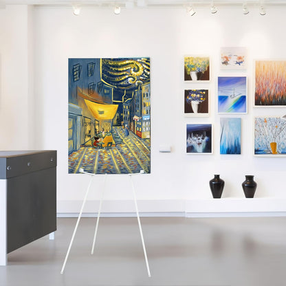 2PCS White Easel Stand for Wedding Sign Stand, 66 Inch Lightweight Adjustable Art Poster Stands for Display, Wedding Welcome Sign, White Metal Display Easel with Portable Bag