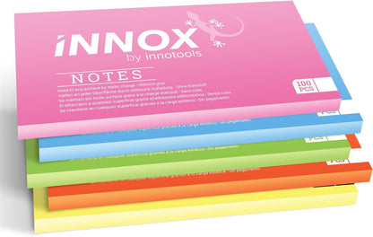 Self-Stick Notes 8x4 inch | Sticks to Any Surface Without Glue | Reusable White Dry Erase | Great for Classroom and Home Office (Assorted Colors, 8x4 inches)