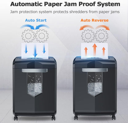 Bonsaii Paper Shredder, 18-Sheet 60-Minutes Shredder for Office Heavy Duty Cross-Cut Shredder with 6 Gallon Pullout Basket 4 Casters(C149-C)