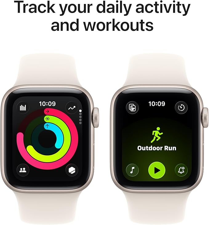 Apple Watch SE 3 [GPS + Cellular 40mm] Smartwatch with Starlight Aluminium Case with Starlight Sport Band - S/M. Fitness and Sleep Trackers, Heart Rate Monitor with AppleCare+ (2 Years)