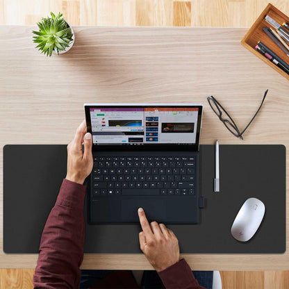 Aothia Double-Sided PU Leather Desk Pad - Non-Slip Large Mouse Pad & Desk Mat for Office, Home - Waterproof, Easy to Clean, Durable Dual-Sided Surface (23.6"x13.7", Black)