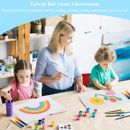 18 Pcs White Poster Board Paper 11.7 x 16.5, ROOKEA White Vision Boards Bulk Smart Posterboard Blank Graphic Display Card Paper for Drawing Artwork School Arts Crafts Classroom Projects Scrapbooking