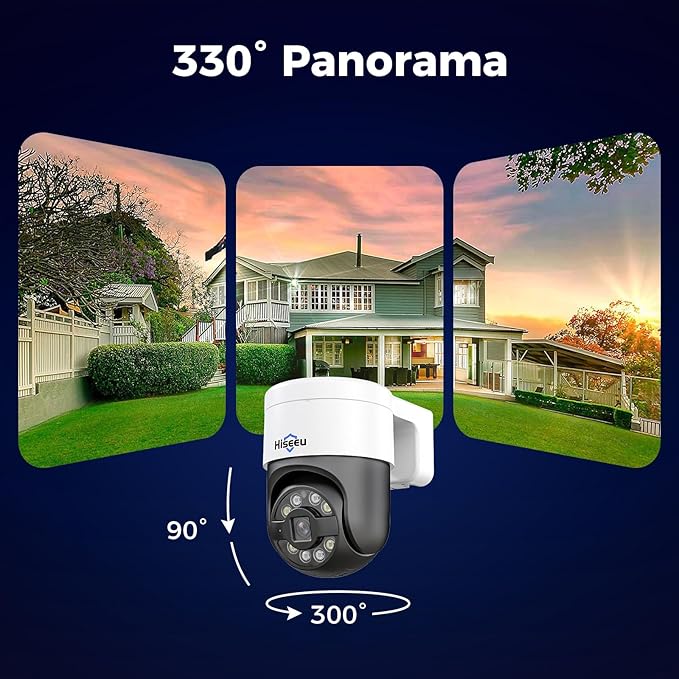 【12’’ Monitor + Human Tracking】Hiseeu 4K PoE Security Camera System, 6Pcs 5MP PoE PTZ Security Cameras, All-in-One Monitor, 2-Way Audio, Remote Access, 8MP 16 Channel P oE NVR, Home CCTV Surveillance