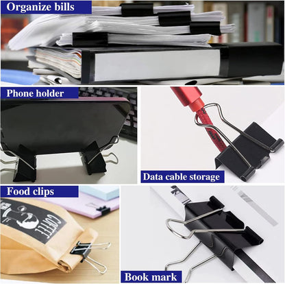 Large Binder Clips 2 Inch (72 Pack), Extra Large Binder Clips Big Paper Clamps Giant Clips for Office and Home Supplies, Black