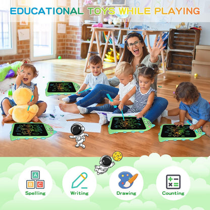 10 Inch LCD Writing Tablet for Kids, Brithday Gifts for Kids, Electronic Drawing Pad Toys, Dinosaur Drawing Pad for Toddlers Ages 2 3 4 5 6 7 Travel Learning Board (Green)