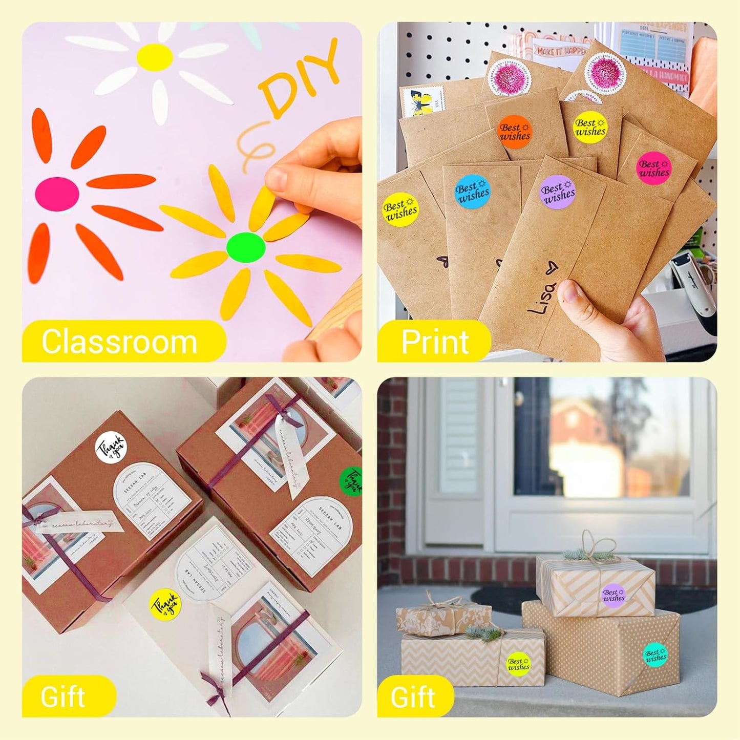 1 Inch Circle Dot Stickers 1000 PCS Color Coding Thermal Labels Dots Writable Printable Small Round Stickers for Office, Classroom, Inventory, Garage, Organizing Storage, DIY, Yellow