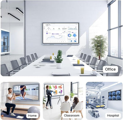 Smart Board Collaboration Hub, 55" Digital Interactive Whiteboard Display with 4K Touchscreen, Dual System, Electronic Smartboard for Classroom Office Home(Wall Mount Included)