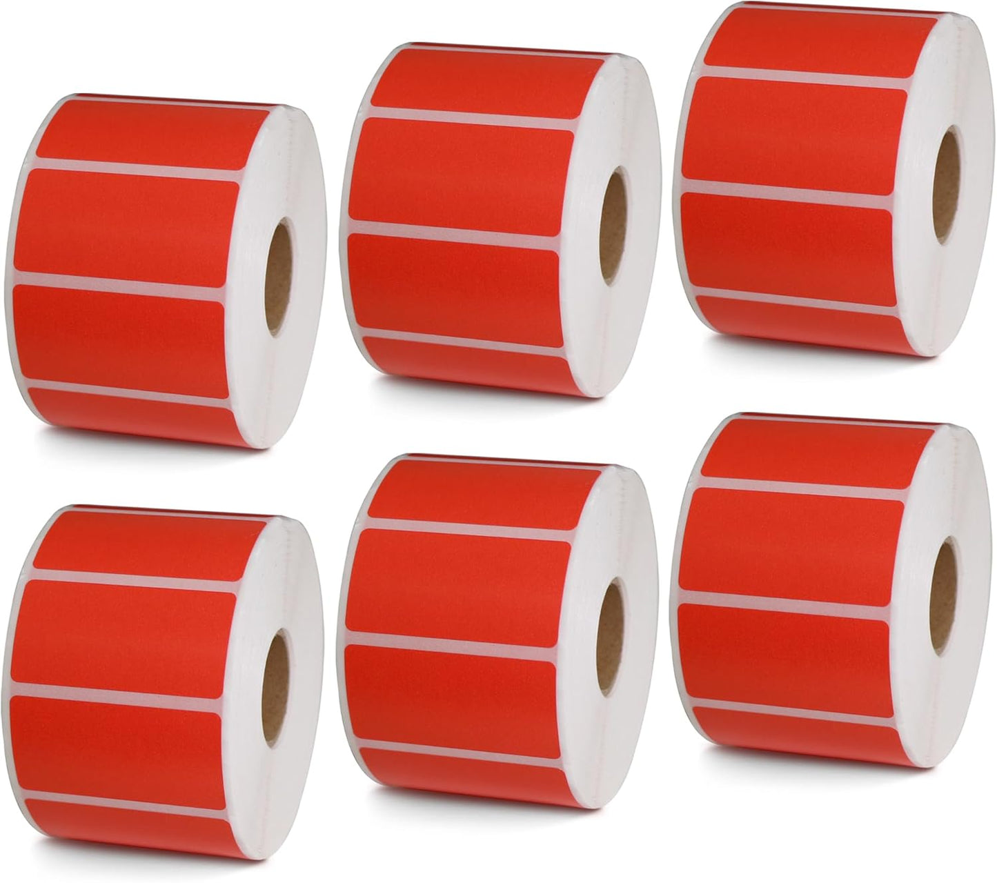 BETCKEY - 2" x 1" UPC Barcode & Address Labels Compatible with Zebra & Rollo Label Printer,Premium Adhesive & Perforated[Red, 6 Rolls, 7800 Labels]