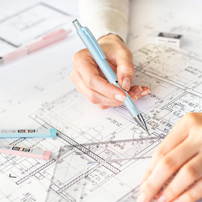 Nicpro 31PCS Pastel Mechanical Pencil Set with Case, Cute Art Drafting Pencils 0.5, 0.7, 0.9 mm & 2mm Lead Holder with 11 Tube Lead Refills(HB 2B), Aesthetic School Supplies for Drawing Sketching