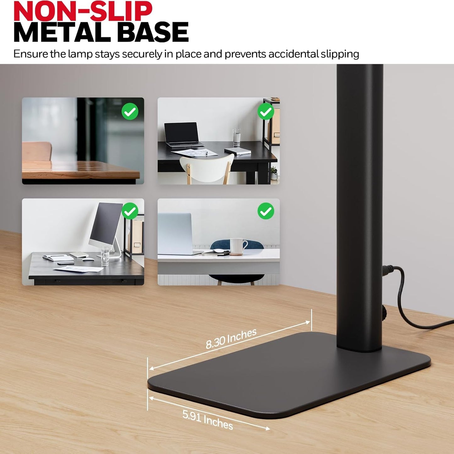 Honeywell LED Desk Lamp with Base - HJ1BK Sunturalux Eye-Caring Architect Desk Lamp for Home Office, 1200LM Computer Desk Light 4 Color Modes Stepless Dimming Task Desk Light with Timer Function Black