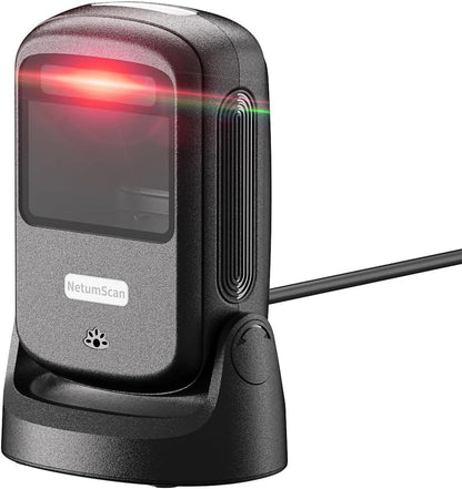 NetumScan Automatic Hands-Free Barcode Scanner - 1D/2D Desktop USB Wired Scanner for Retail Store, Warehouse, Supermarket, POS System, Checkout Counter (Windows/Mac/Linux)