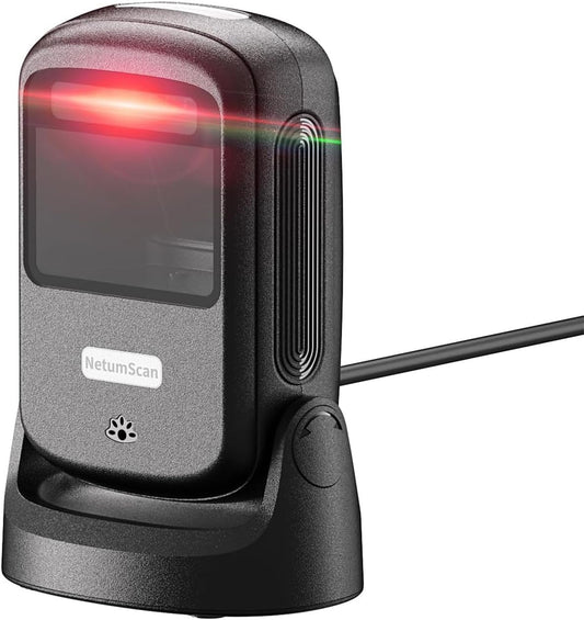 NetumScan Automatic Hands-Free Barcode Scanner - 1D/2D Desktop USB Wired Scanner for Retail Store, Warehouse, Supermarket, POS System, Checkout Counter (Windows/Mac/Linux)