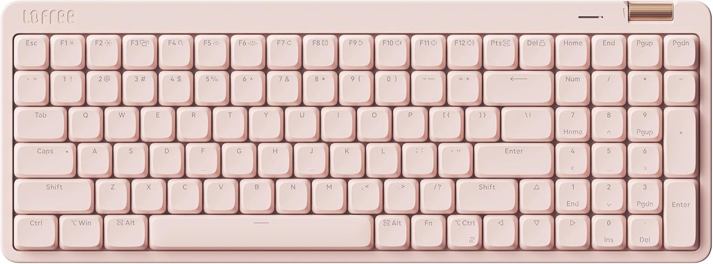 Flow Lite 100 Keys Low Profile Mechanical Keyboard, Swappable Rechargeable Wireless Keyboard with 2.4G Receiver, Bluetooth and Wired Connection for Windows, Mac/Specter Linear Switches (Flamingo)