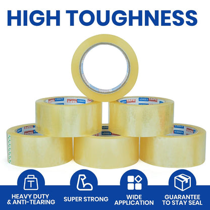 ADHES Packing Tape Shipping Tape Packaging Tape for Moving Boxes, 60yard Per Roll 1.88inch Width 2.7Mil Thickness