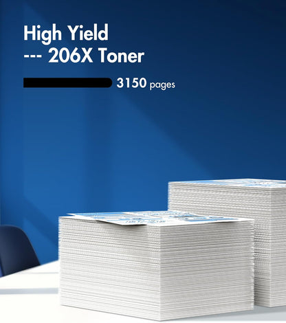 206X Black Toner Cartridge Replacement for 206X 206A Black to use with Color Pro MFP M283fdw M283cdw M283fdn M282nw M255dw M255nw M283 M255 Printer(W2110X W2110A, 2 Packs)