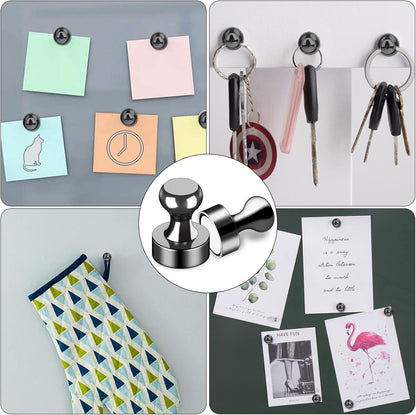 LOVIMAG 12Pcs Black Fridge Magnets, Small and Strong Magnets for Whiteboard, Office, Classroom, Map, Kitchen