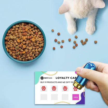 Custom Loyalty Card Stamp Personalized Self Inking Stamp for Business, Pet, Reward - Small Round Rubber Stamp