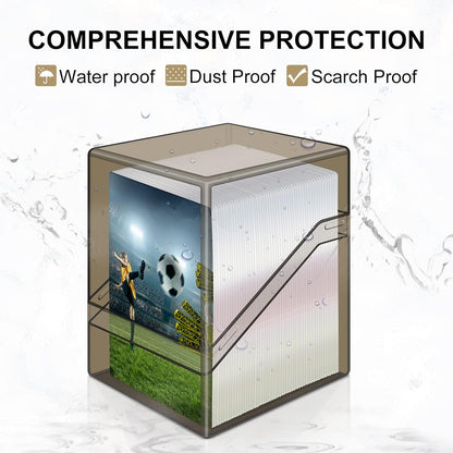 Mlikero Card Deck Cases, 4 Pack Acrylic Commander Deck Box Holding 100+ Sleeved Cards with 4 Dividers, Sturdy Card Storage Box Fit for MTG, TCG, Sports Cards (Clear&Black)