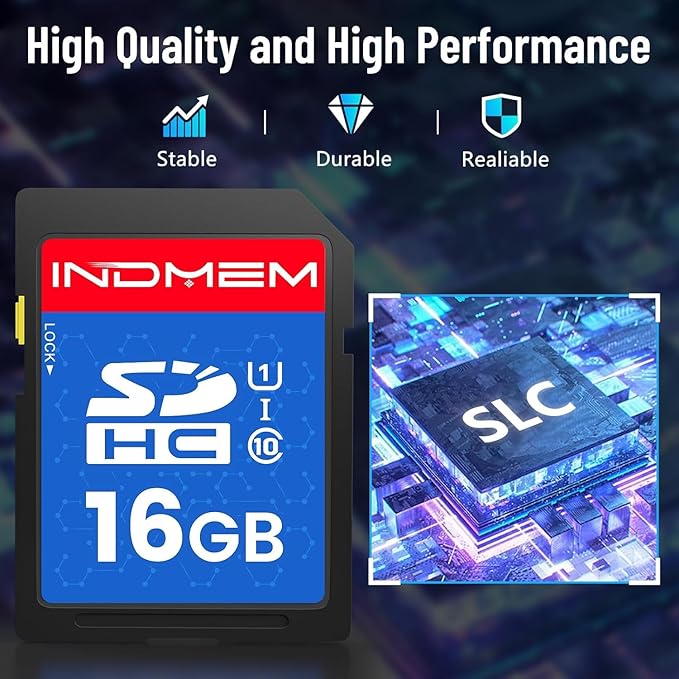16GB SD Card (3 Pack), C10 SDHC UHS-I Memory Cards U1 Class 10 High-Speed Full 4K HD Video Compatible with Digital Point-and-Shoot Cameras, HD Camcorders, DSLR and PC