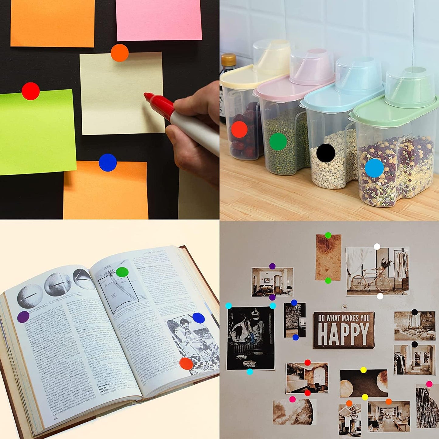 SHYGO® 1“ Purple Circle Dot Stickers Color Coding Labels, 1000PCS 2 Rolls