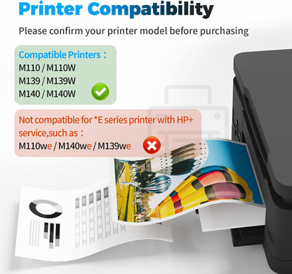 Compatible 141X Toner Cartridge 2 Black (with chip) Replacement for HP 141A W1410A 141X W1410X Black Toner Compatible with Pro M110w MFP M140w M139 (2 Black)