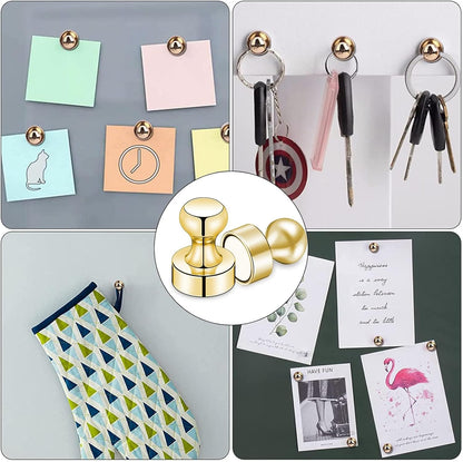 LOVIMAG 200Pcs Gold Fridge Magnets, Small and Strong Magnets for Whiteboard, Office, Classroom, Map, Kitchen Accessories, Office Accessories, Locker Accessories