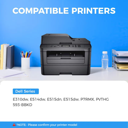 E310 E310dw Toner Cartridge Black 2-Pack High-Yield Replacement for Dell P7RMX PVTHG 593-BBKD Toner Compatible with Dell E310dw E514dw E515dn E515dw E310 E514 E515 Laser Printer Ink All-in-One Copier