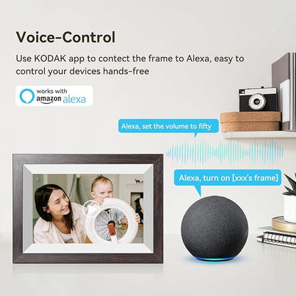 KODAK Digital Picture Frame with WiFi 10.1 inch 1280x800 IPS HD Touch Screen, 32GB Storage Auto-Rotate Wall Mountable Easy Share Photos or Videos, Christmas Birthday for Women
