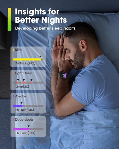Fitness Trackers for Men Smart watch: Fitness Tracker with Blutooth Call 24/7 Heart Rate SpO2 Sleep Monitor IP68 Waterproof 120+ Sport Mode Activity Trackers Compatible iPhone Android Phones (3 Bands)