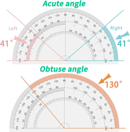 Maths Compasses for Geometry Student Drafting Compass Set Starter Kit with Protractor, Set Squares with Case for School Maths Study, Orange