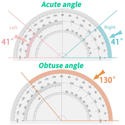 Professional Geometry Compass Set, Starter Compass Set Includes 2 Drafting Compasses, Protractor, 2 Set Squares, Ruler in Storage Box, Back-to-School Math Supplies for Students, Black