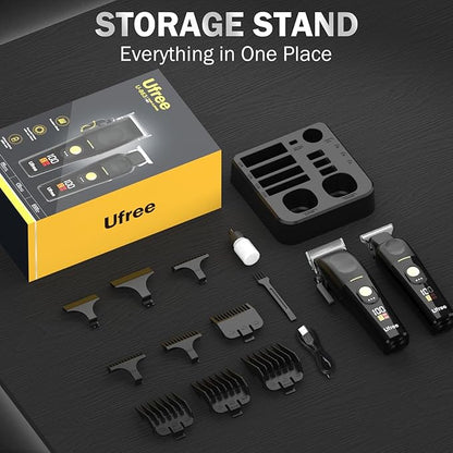 Ufree Hair Clippers for Men Professional, Cordless Barber Clippers and Trimmers Set, Hair Cutting Kit with Storage Stand, Electric Shaver, Gifts for Men