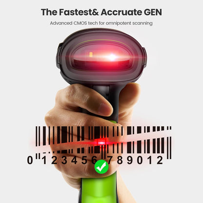 Eyoyo 2D QR Industrial Barcode Scanner with Wireless Charging Stand, Rugged Heavy Duty & IP65 Waterproof 3-in-1 Bluetooth & Wireless & USB Hands-Free Barcode Reader for Laptop Desktop Tablet Android