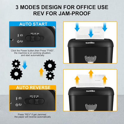 Paper Shredder, 14 Sheet Cross Cut, 6.6 Gallon Basket, P-4 Security Level, 3 Mode Design - Jam Proof Heavy Duty Shredder for Home and Office