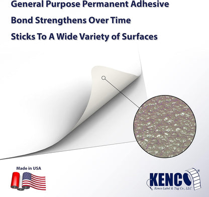 Kenco Color Coding 3 X 5 Rectangle Labels, Inventory Control Stickers 500 Labels Per Roll, Made in The USA (White)