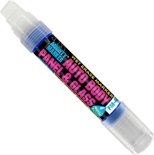 FM-46 Auto Body and Glass Super Jumbo Paint Marker, No-Ghost Formula, Water-Resistant, Valve Action, Removable, Water-Based, 30ml Capacity, Made in USA, Blue 3 Pack